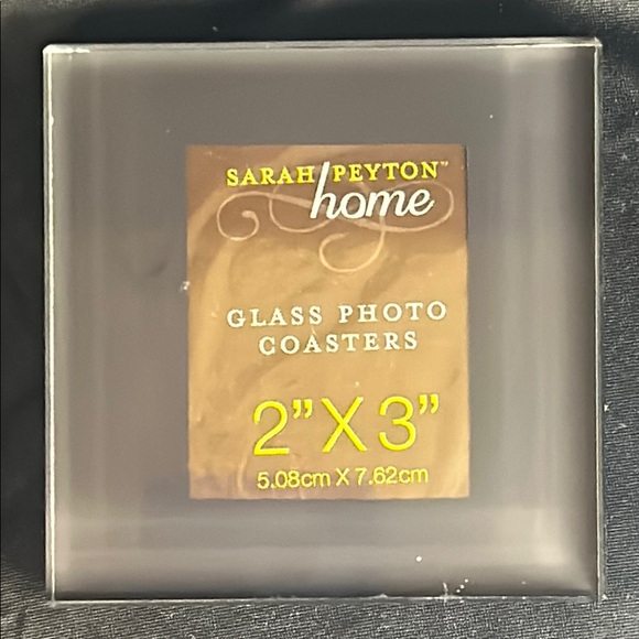 VTG Sarah Payton 2010 4 Colorful Solid Glass Photo Coasters w/Black Wood Holder - Picture 8 of 12